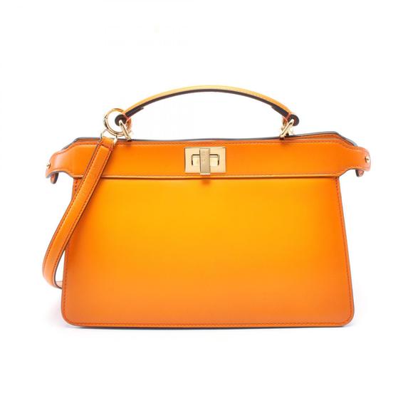FENDI Peekaboo Isee East West handbag leather orange - Picture 1 of 6